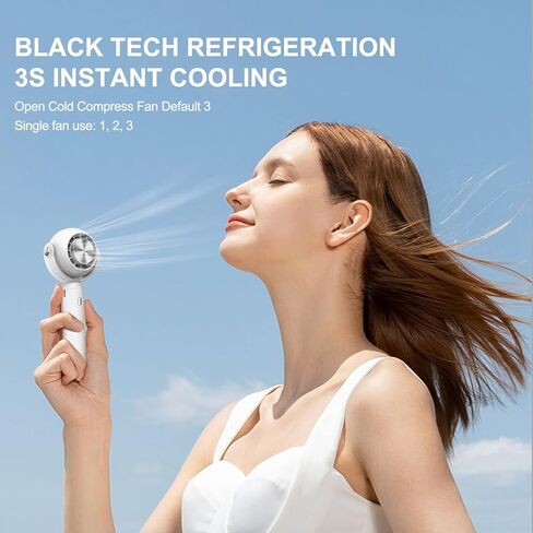 LZLRUN Protable Handheld Cooling Bladeless Fan USB Mini Fan Desktop Bladeless Fan Rechargeable Quiet 3 Gear (Air Conditioner Fan) in Saudi Arabia