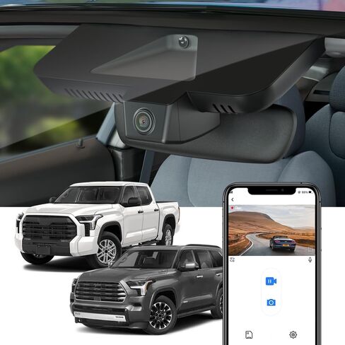 Fitcamx 4K Dash Cam Suitable for Toyota Tundra 2022-2026 Hybrid & Sequoia 2023-2026 (Gen3), OEM Factory Look, 2160P UHD Video, Built-in WiFi & APP, Loop Recording, G-Sensor, Plug & Play, 64GB Card in Saudi Arabia