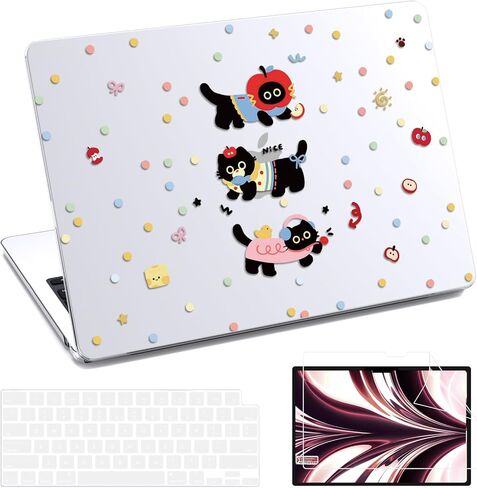 AKIT متوافق مع حافظة MacBook Air 13 بوصة 2025 2024 2023 2022 M4 M3 M2 A3240 A3113 A2681، غطاء صلب للكمبيوتر المحمول مع واقي شاشة + غطاء لوحة مفاتيح لجهاز MacBook Air 13.6 بوصة - زهور ملونة in Kuwait