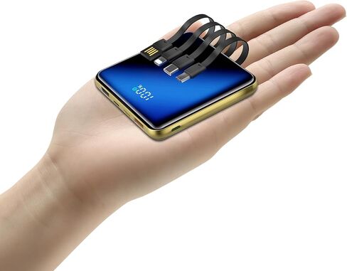 10000mAh Portable Charger, Built-in Cable Power Bank, 22.5W Fast Charging Power Supply, Smart LED Display, Compact External Battery, Suitable for iPhone, Samsung, Tablet Computers in Saudi Arabia