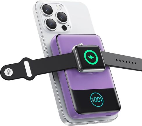 Magnetic Portable Charger for iPhone, 10800mAh Qi2 15W Wireless Power Bank with iWatch Charger,30W PD Fast Charging USB-C Travel Essentials Battery Pack for Magsafe,iPhone 17/16/15/14/13, Apple Watch in Saudi Arabia