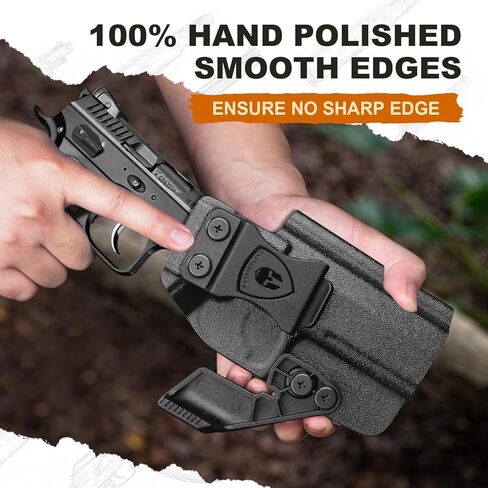 WARRIORLAND IWB Kydex Holster متوافق مع CZ Shadow 2 مدمج/حمل/حجم كامل، قطع بصري ومخلب، ملحق في حزام الخصر المخفي، Adj. الاحتفاظ وغير قادر (اليد اليمنى) in Saudi Arabia
