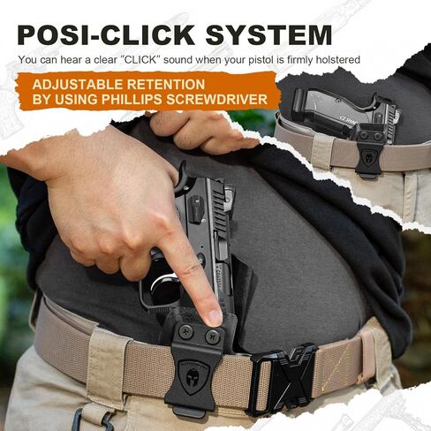 WARRIORLAND IWB Kydex Holster متوافق مع CZ Shadow 2 مدمج/حمل/حجم كامل، قطع بصري ومخلب، ملحق في حزام الخصر المخفي، Adj. الاحتفاظ وغير قادر (اليد اليمنى) in Saudi Arabia