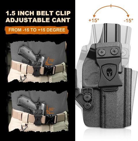 WARRIORLAND IWB Kydex Holster متوافق مع CZ Shadow 2 مدمج/حمل/حجم كامل، قطع بصري ومخلب، ملحق في حزام الخصر المخفي، Adj. الاحتفاظ وغير قادر (اليد اليمنى) in Saudi Arabia