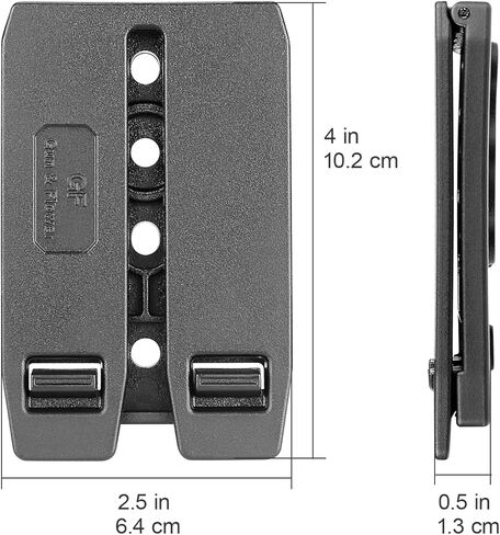 مشبك محول مولي مقاس 3 بوصات من GUN & FLOWER للحافظات، وحقائب Mag، وحقائب Taser x7/X26P، والسترات وحقائب الظهر - تتضمن أدوات التثبيت in Kuwait