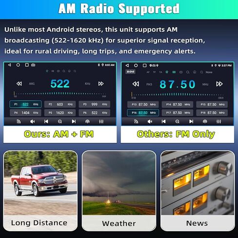 راديو ستيريو للسيارة لـ Dodge RAM 1500 2500 3500 2013 2014 2015 2016 2017 2018، ترقية الراديو لـ Ram 1500 مع CarPlay وAndroid Auto، 9 بوصة، 2G RAM 32G ROM (تناسب فقط التيار المتردد اليدوي) in Kuwait