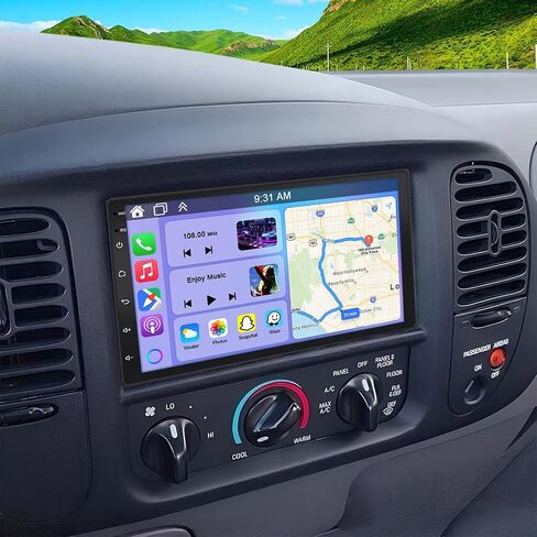 Android 14 Car Stereo for Ford F150 1997-2004 with Wireless CarPlay and Android Auto, 7 Inch IPS Touchscreen 2G+32G Double Din Car Radio Support Bluetooth GPS WiFi SWC FM SWC Mirror Link Backup Camera in Saudi Arabia