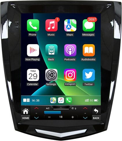 [8Core 4G+64G] Car Stereo Radio for Cadillac ATS XTS SRX CTS 2013-2018: 9.7" HD Touch Screen with Wireless Carplay Android Auto Bluetooth GPS 5G WiFi SWC FM/AM/RDS DSP Backup Camera in Saudi Arabia