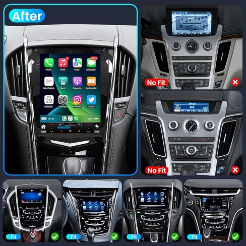 [8Core 4G+64G] Car Stereo Radio for Cadillac ATS XTS SRX CTS 2013-2018: 9.7" HD Touch Screen with Wireless Carplay Android Auto Bluetooth GPS 5G WiFi SWC FM/AM/RDS DSP Backup Camera in Saudi Arabia