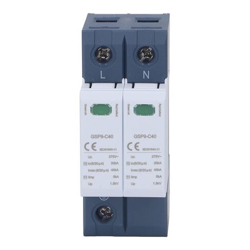 جهاز 2P SurgeProtective، 40KA 275V AC مثبط اللهب PC جهاز إيقاف حامي الجهد المنخفض للمكتب المنزلي، حامل السكك الحديدية DIN in Saudi Arabia