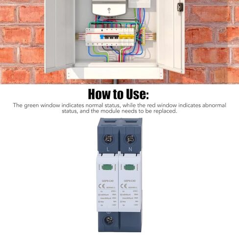 جهاز 2P SurgeProtective، 40KA 275V AC مثبط اللهب PC جهاز إيقاف حامي الجهد المنخفض للمكتب المنزلي، حامل السكك الحديدية DIN in Saudi Arabia