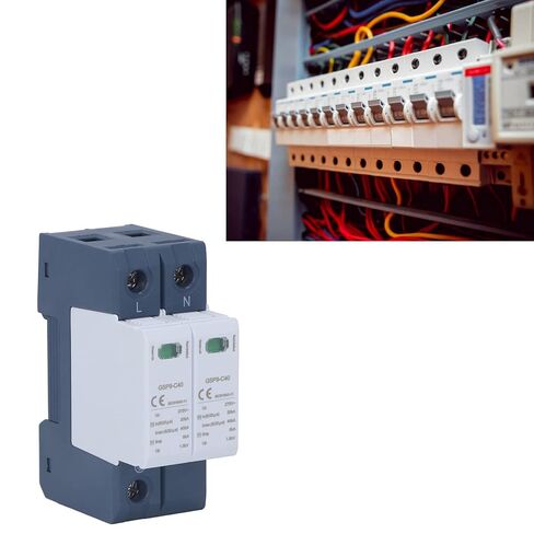 جهاز 2P SurgeProtective، 40KA 275V AC مثبط اللهب PC جهاز إيقاف حامي الجهد المنخفض للمكتب المنزلي، حامل السكك الحديدية DIN in Saudi Arabia