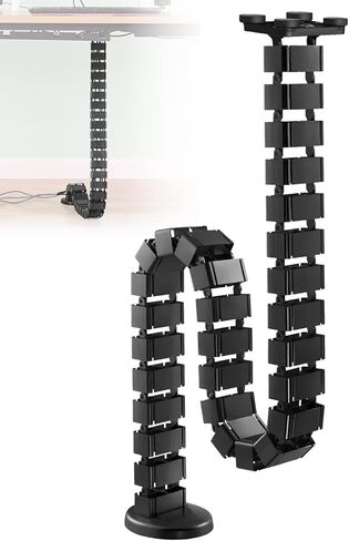 إدارة كابل فقرات تحت المكتب تناسب مكتب الجلوس، إدارة كابلات سلسلة السباق، سلك مرن مغناطيسي بطول قابل للتعديل، أسود in Kuwait