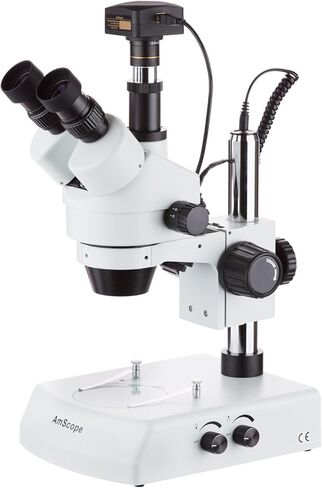 AmScope LED ثلاثي العينيات مجهر ستيريو تكبير 3.5X-180X وكاميرا USB3 بدقة 10 ميجابكسل in Saudi Arabia