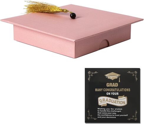 APLUSWER Graduation Gift Box with Tassel Class of 2026 Graduation Cap Box with Wish Card for Her for Him Gift Wrapping Decor Box for Presents College Graduate High School Party Favor Supplies(BLACK) in Kuwait