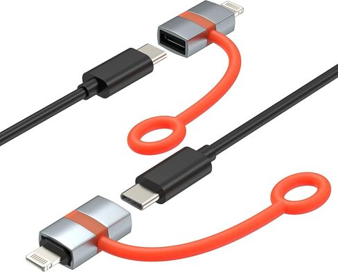 محول USB C إلى Lightning (عبوة من قطعتين) لكابل Iphone 14 13 12 Pro Max لشهادة Apple MFi الإضاءة ذكر نوع C أنثى محول شاحن محول موصل شحن لجهاز Ipad سلك إضاءة سريع in Saudi Arabia
