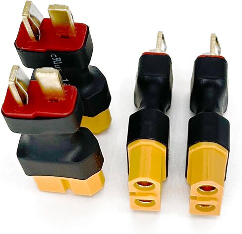 4Pcs XT60 Female to Male T Plug Deans Connector Adapters No Wires for Rc Model LiPo Battery ESC Connectors Conversion Adapter in Saudi Arabia