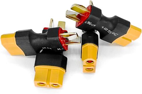 4Pcs XT60 Female to Male T Plug Deans Connector Adapters No Wires for Rc Model LiPo Battery ESC Connectors Conversion Adapter in Saudi Arabia