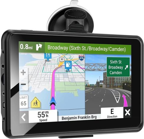2026 GPS Navigator for Truck Car, RV-7'' HD Touchscreen Navigation System,Latest North/South America Maps,Free Lifetime Updates,Speed&Red Light Warning,Turn-by-Turn Voice Guidance,for All Cars in Kuwait