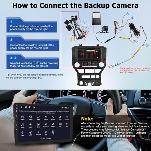 [2G+64G] راديو سيارة لسيارة Ford Mustang 2015-2020 (يتكيف مع 3 أزرار فقط)، ستيريو شاشة لمس Android Volxcereo 9 بوصة مع Carplay/Android Auto، GPS، WiFi، Bluetooth، SWC، EQ، FM/RDS in Kuwait