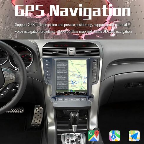 راديو ستيريو للسيارة Android 14 لـ Acura TL 2004-2008 GPS Navigation مع DSP في Dash Headunit مشغل الوسائط المتعددة 9.7 بوصة IPS تعمل باللمس بناء في Android AUTO Wireless Carplay Bluetooth in Kuwait