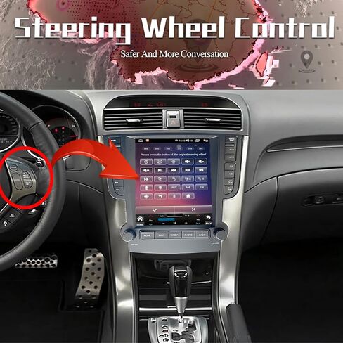 راديو ستيريو للسيارة Android 14 لـ Acura TL 2004-2008 GPS Navigation مع DSP في Dash Headunit مشغل الوسائط المتعددة 9.7 بوصة IPS تعمل باللمس بناء في Android AUTO Wireless Carplay Bluetooth in Kuwait