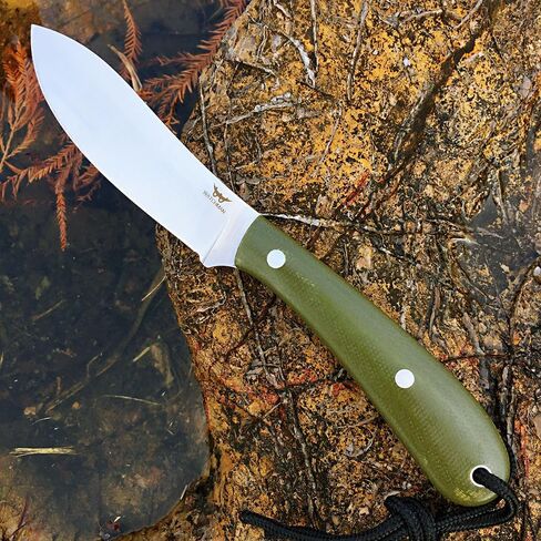 سكين Watchman W229 EDC ذو نصل ثابت 14C28N مقبض ميكارتا من الفولاذ مع أغلفة للأنشطة الخارجية والتخييم (أخضر) in Kuwait