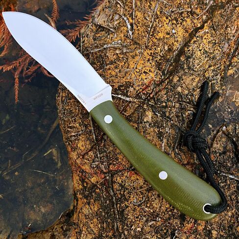 سكين Watchman W229 EDC ذو نصل ثابت 14C28N مقبض ميكارتا من الفولاذ مع أغلفة للأنشطة الخارجية والتخييم (أخضر) in Kuwait
