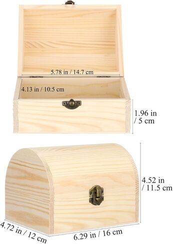 مربع الخشب مربع مربع DIY Craft Storage Treasure Chest Tuy Case Graffiti Paint Pain الخاص بك مع قفل قفل لعشاق DIY وتخزين المنزل in Kuwait