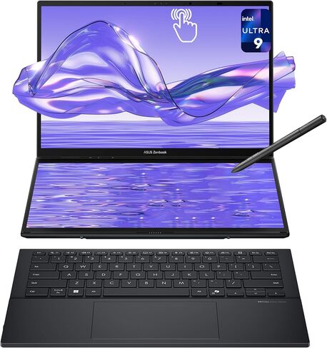 ASUS Zenbook Duo Dual Laptop, Intel Ultra 9-285H, 32 GB LPDDR5X RAM, 1 TB PCIe SSD, 14'' 3K (2880x1800) OLED Touchscreen, Intel Arc Graphics, Backlit Keyboard, W11 Home, Inkwell Gray in Saudi Arabia