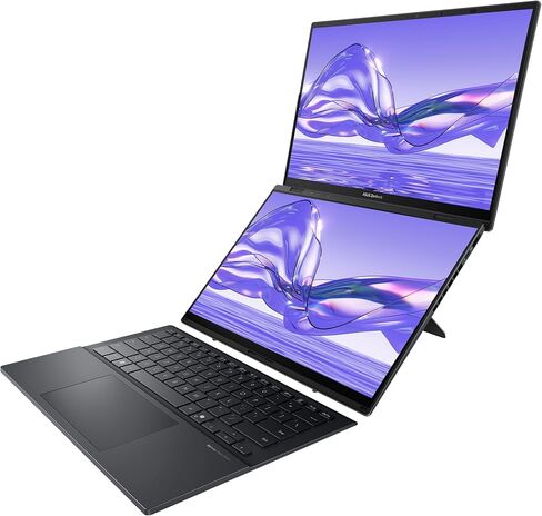 ASUS Zenbook Duo Dual Laptop, Intel Ultra 9-285H, 32 GB LPDDR5X RAM, 1 TB PCIe SSD, 14'' 3K (2880x1800) OLED Touchscreen, Intel Arc Graphics, Backlit Keyboard, W11 Home, Inkwell Gray in Saudi Arabia