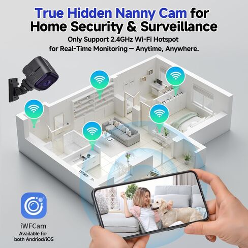 2026 Mini HD Nanny Cam Hidden Camera, Enhanced Low Light Night Vision, Remote Discreet Monitoring for Elderly Care, Children, Pets & Home Security, 2.4GHz Wireless Camera, Auto Sleep/Wake Mode in Saudi Arabia