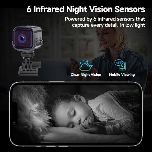 2026 Mini HD Nanny Cam Hidden Camera, Enhanced Low Light Night Vision, Remote Discreet Monitoring for Elderly Care, Children, Pets & Home Security, 2.4GHz Wireless Camera, Auto Sleep/Wake Mode in Saudi Arabia