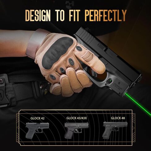 WARRIORLAND Green Laser Sight مصمم خصيصًا يناسب Glock 42/43 / 43X / 48، ولا يناسب Glock 43X Mos، مضغوط للغاية وخفيف الوزن، مشغل ليزر مع مفتاح تشغيل/إيقاف يمكن استخدامه بكلتا اليدين ومؤشر الطاقة، WLS-105G in Kuwait