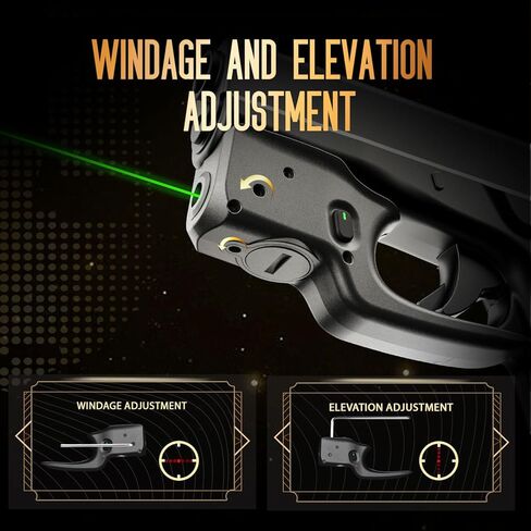 WARRIORLAND Green Laser Sight مصمم خصيصًا يناسب Glock 42/43 / 43X / 48، ولا يناسب Glock 43X Mos، مضغوط للغاية وخفيف الوزن، مشغل ليزر مع مفتاح تشغيل/إيقاف يمكن استخدامه بكلتا اليدين ومؤشر الطاقة، WLS-105G in Kuwait