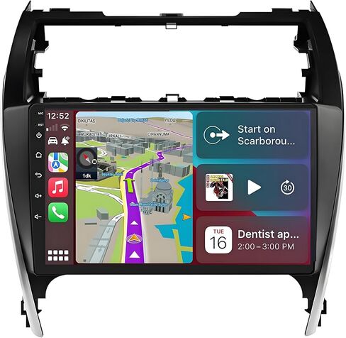 راديو السيارة لتويوتا كامري 2012-2014: استبدال ستيريو 8-Core 4GB+64GB Android 15 مع CarPlay اللاسلكي Android Auto - وحدة رأس تعمل باللمس مقاس 10.2 بوصة مع GPS Bluetooth WiFi in Kuwait