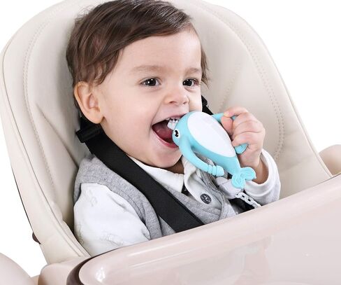 أفضل ألعاب التسنين لمدة 4 أشهر، عضاضة أطفال سمايلي ميا ناروال لعمر 3-6 و6-12 شهرًا، ألعاب تخفيف التسنين، ألعاب أطفال عضاضة من السيليكون الآمن غذائيًا، ألعاب حسية للأطفال في مرحلة التسنين، أساسيات الطفل، أزرق in Kuwait