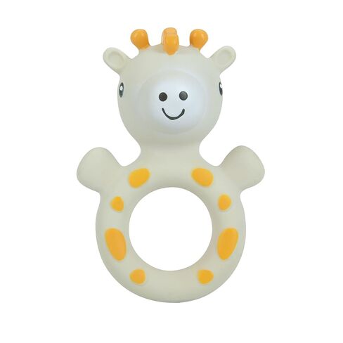 Nuby Giraffe Teether for Infants - 100% Natural Rubber Baby Teething Toy - Easy-Grip and Multi-Textured Surfaces - 3+ Months in Saudi Arabia