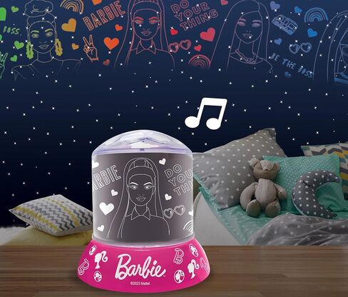 LEXiBOOK, Mattel Barbie, Night Light with Projection and Sound Effects Barbie, Pink, NLJ035BB in Saudi Arabia