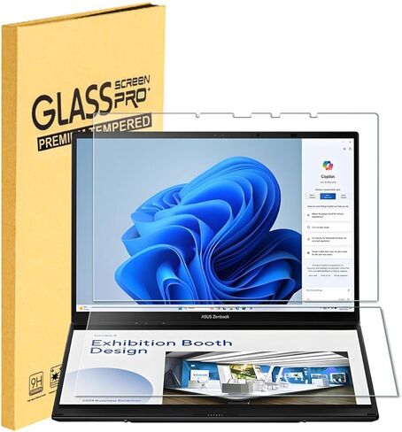 2 Pack Tempered Glass Screen Protector for 2025-2024 ASUS Zenbook Duo 2-in-1 Laptop Dual 14" OLED (UX8406) Touch Display Scratch Resistant Anti Fingerprint 9H Hardness Screen Filte in Saudi Arabia