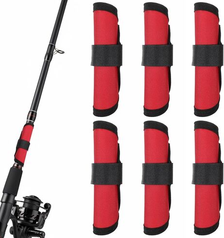 6 Pcs Lure Wrap, Fishing Hook Covers Bait Storage Lure Protector Wrap Fishing Hook Cover Protector Guard to Keep Fishermen Safe for Rod (Red) in Saudi Arabia