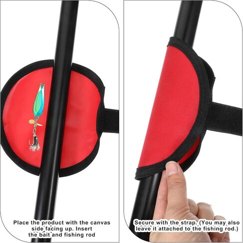 6 Pcs Lure Wrap, Fishing Hook Covers Bait Storage Lure Protector Wrap Fishing Hook Cover Protector Guard to Keep Fishermen Safe for Rod (Red) in Saudi Arabia