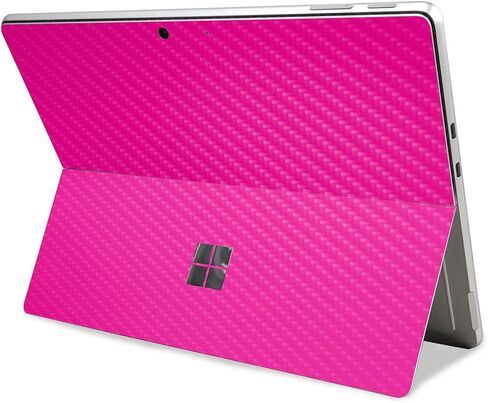 غلاف الكمبيوتر اللوحي من ألياف الكربون متوافق مع Microsoft Surface Pro 11 (2024-2025) - وردي فاقع صلب - غطاء لاصق واقٍ من الفينيل 3M ممتاز - سهل الاستخدام | صُنع في الولايات المتحدة الأمريكية بواسطة MightySkins in Kuwait