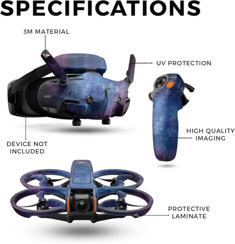 غلاف الطائرة بدون طيار متوافق مع حزمة DJI Avata 2 (2024) - Nebula - غطاء لاصق واقٍ من الفينيل الفاخر 3M - سهل الاستخدام | صُنع في الولايات المتحدة الأمريكية بواسطة MightySkins in Kuwait