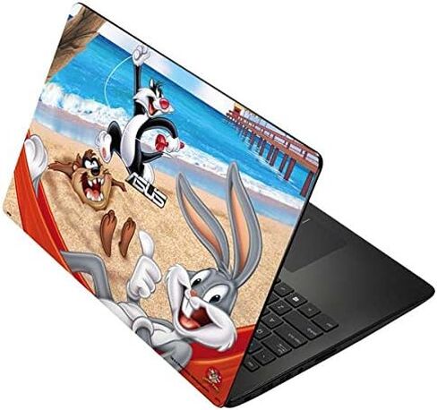 غلاف كمبيوتر محمول من Skinit متوافق مع Asus X502CA 15.6 - تصميم شاطئ Warner Bros Looney Tunes مرخص رسميًا in Kuwait
