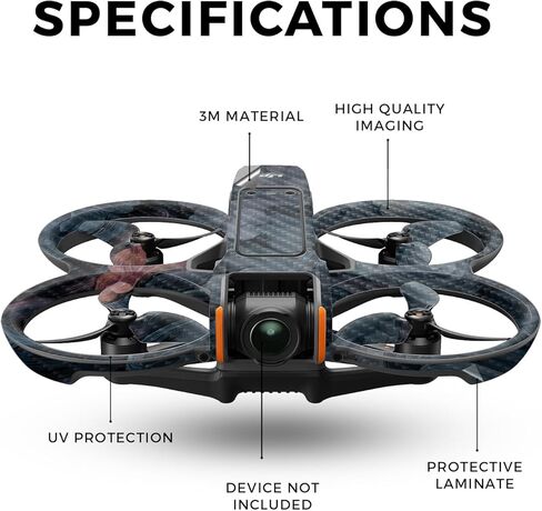 جلد الطائرة بدون طيار من ألياف الكربون متوافق مع DJI Avata 2 (2024) - Storm Cloud - غطاء لاصق واقٍ من الفينيل 3M ممتاز - سهل الاستخدام | صُنع في الولايات المتحدة الأمريكية بواسطة MightySkins in Kuwait