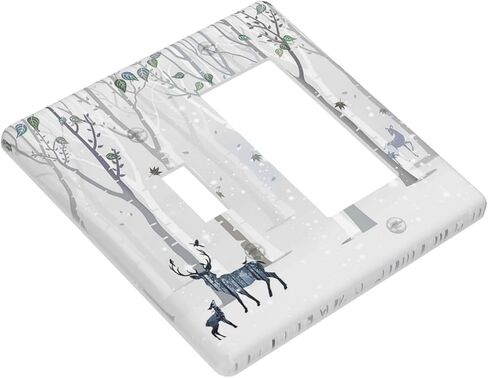 Outlet Covers Snowy Woodland Scene Forest Deer 1 Toggle 1 Rocker Combo Light Switch Cover Plate Decorative Switch Plate Covers Electrical Switch Plates For Home Nursery Decor in Saudi Arabia