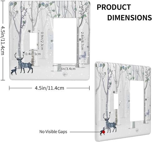 Outlet Covers Snowy Woodland Scene Forest Deer 1 Toggle 1 Rocker Combo Light Switch Cover Plate Decorative Switch Plate Covers Electrical Switch Plates For Home Nursery Decor in Saudi Arabia