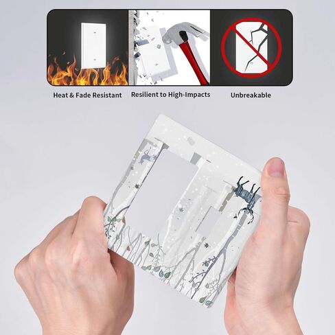 Outlet Covers Snowy Woodland Scene Forest Deer 1 Toggle 1 Rocker Combo Light Switch Cover Plate Decorative Switch Plate Covers Electrical Switch Plates For Home Nursery Decor in Saudi Arabia