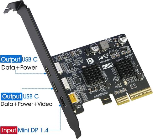 PCIe to USB C Video Expansion Card [10Gbps] + PCIe to 2xUSB C Data Expansion Card [10Gbps] in Saudi Arabia